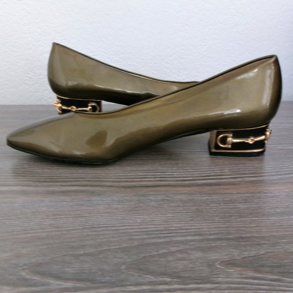 Vintage Piero Amore Patent Leather Horsebit Low Heel Shoes Bronze Shimmer 8.5 - Picture 10 of 16